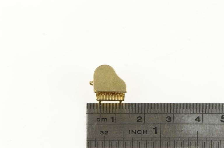 14K Yellow Gold Articulated Classic Vintage Piano Music Charm/Pendant