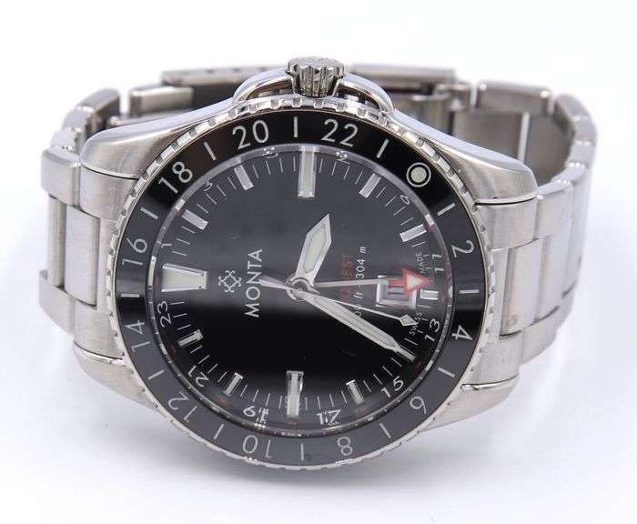 Monta Skyquest 24-Hour with Date Black Aluminum Bezel Watch