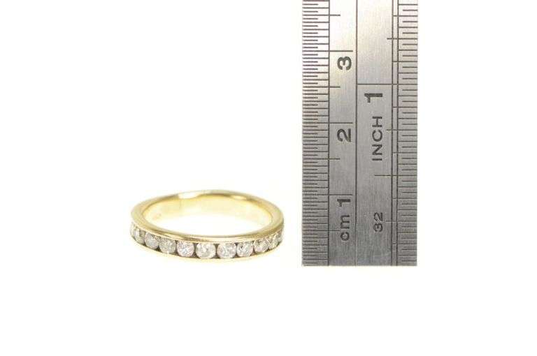 14K Yellow Gold 0.84 Ctw Classic Diamond Channel Wedding Ring