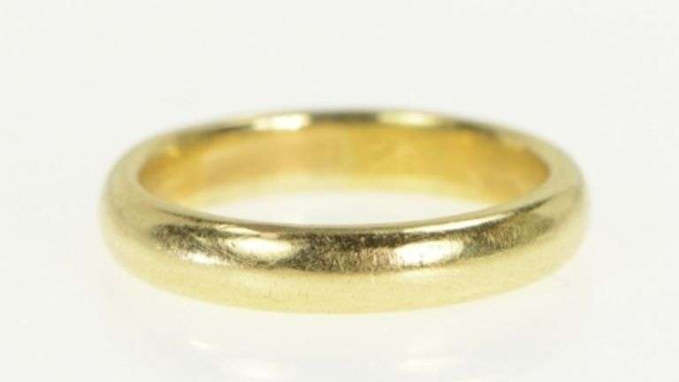 18K Yellow Gold 4.2mm Thick Tiffany & Co Vintage Wedding Band Ring