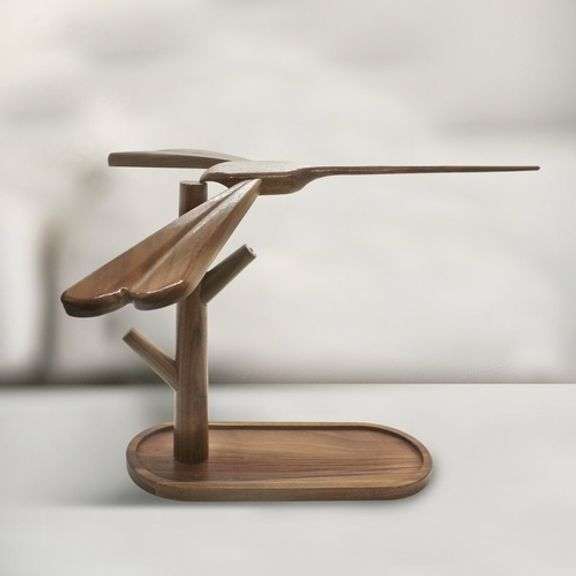 Dragonfly Balancing Lamp, Handcrafted Wood Lamp
