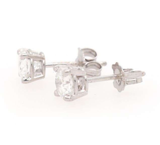 1.00ctw Round Diamond Solitaire Stud Earrings in 14K