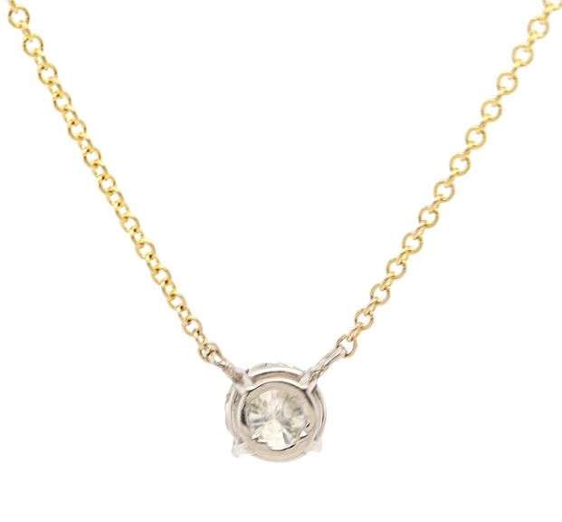 Italian 0.48ct Round Diamond Solitaire Pendant Necklace in 14K