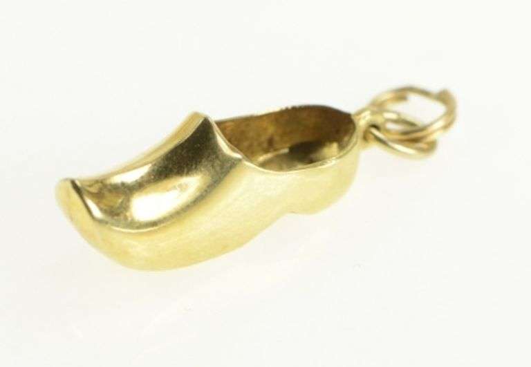 14K Yellow Gold 3D Dutch Shoe Clog Trad. Netherlands Charm/Pendant