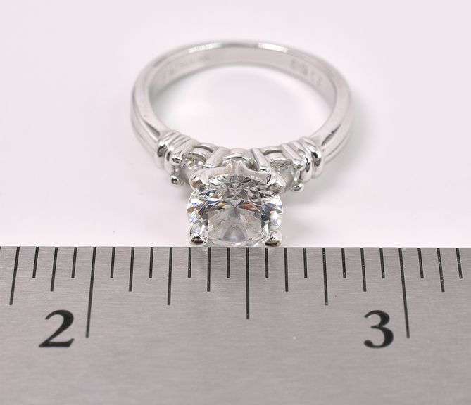 Large CZ Ring In Sterling Silver