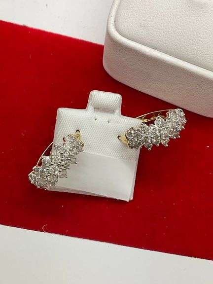 CERTIFIED BRAND NEW LADIES DIAMOND LOOP EARRINGS.