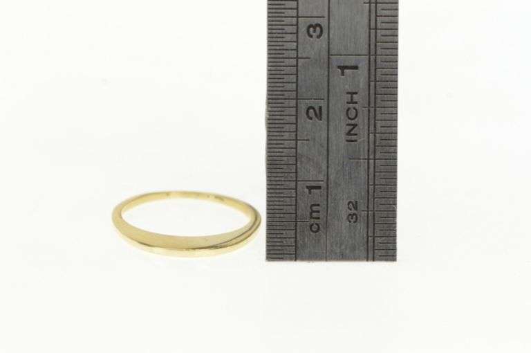 14K Yellow Gold Stackable Flattened Design Statement Band Ring