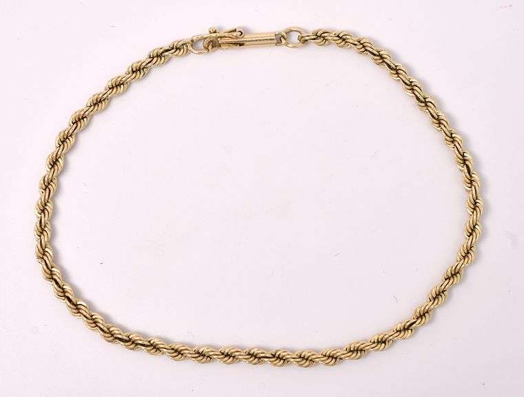 Superb Rope Chain Bracelet In 14K Yellow Gold
