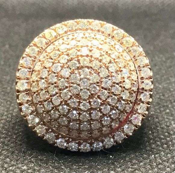 EXQUISITE AND SOPHISTICATED 10K ROSE GOLD DOME SHAPE DIAMOND RING