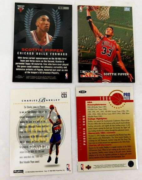 4 Basketball Cards - Barkley & Pippen