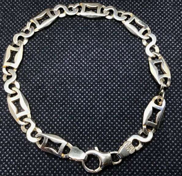 Unique 14K Solid Yellow Gold Link Chain Bracelet – 22g, 8" Length