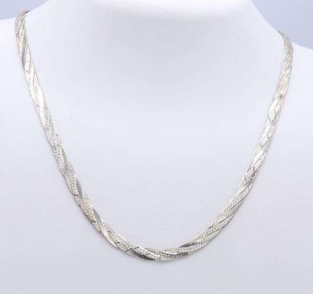 Italian Sterling Silver Braided Necklace