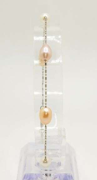 Beautiful Pink Pearl Station Bracelet