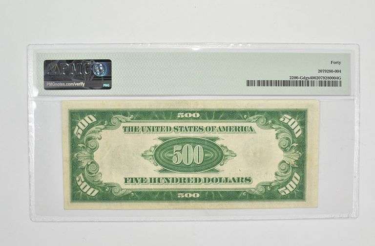 $500 1928 Chicago IL FRN PMG 40 XF Fr# 2200-Gdgs (GA Block) Dark Green