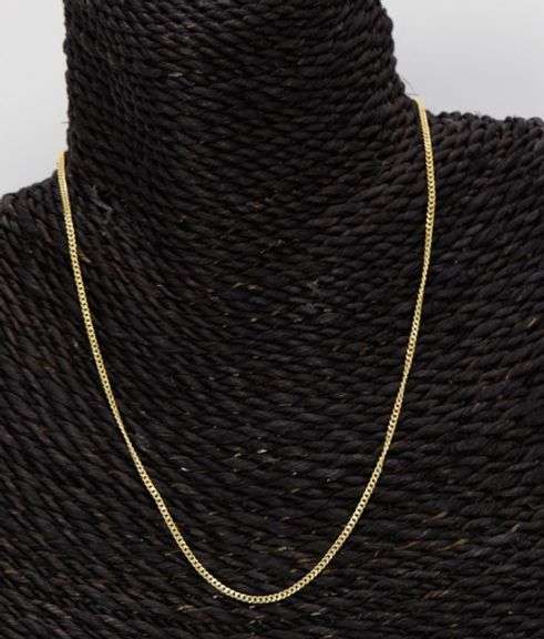 10k Yellow Gold Hollow Curb Link Chain 2mm Necklace 16"