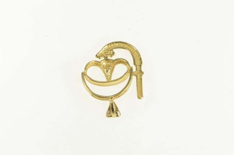 14K Yellow Gold Diamond Cut Scuba Snorkel Swimming Mask Charm/Pendant