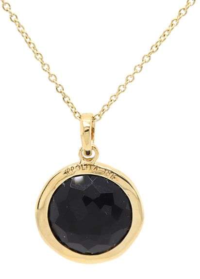 Ippolita Lollipop Black Onyx and Diamond Small Pendant Necklace in 18K