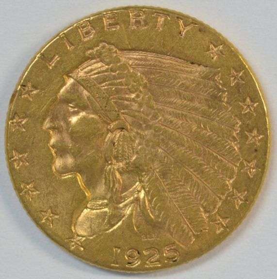 Fresh BU 1925-D US $2.50 Indian Gold Piece. Real nice