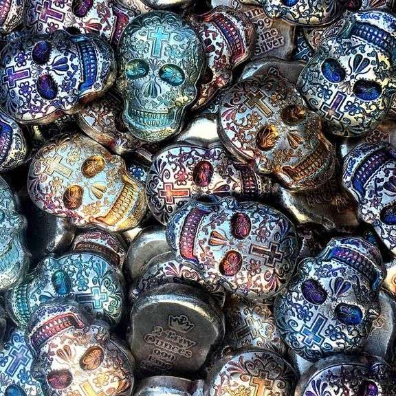 2 oz .999 FINE SILVER SKULL