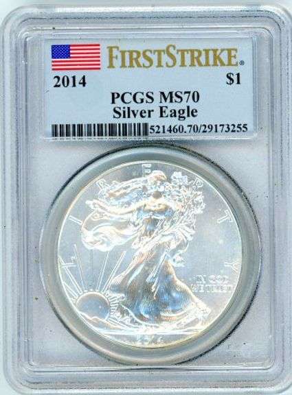 2014 American Silver Eagle in PCGS MS70 First Strike