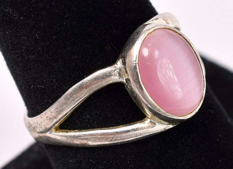 Pink Gemstone Ring In Sterling Silver