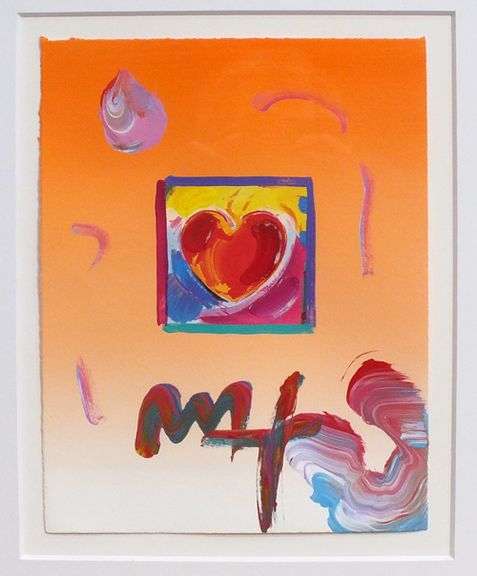 Peter Max, Original painting, mixed media on paper.