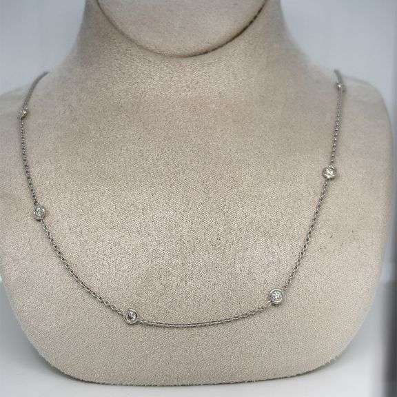 DIAMOND NECKLACE CRAFTED IN 14K WHITE GOLD