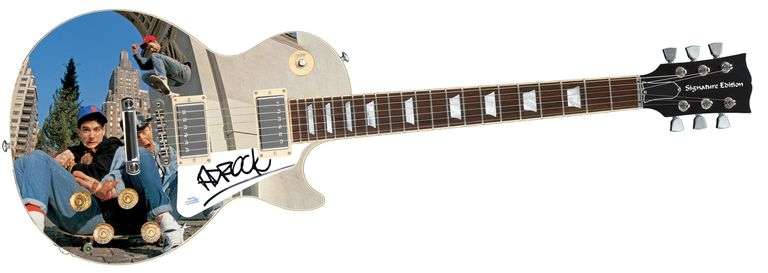 Beastie Boys Ad-Rock Autographed Signed 1/1 Custom Graphics Photo Guitar ACOA