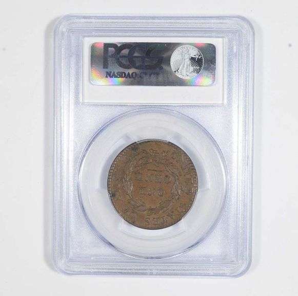 AU53 1818 Matron Head Large Cent - Graded PCGS