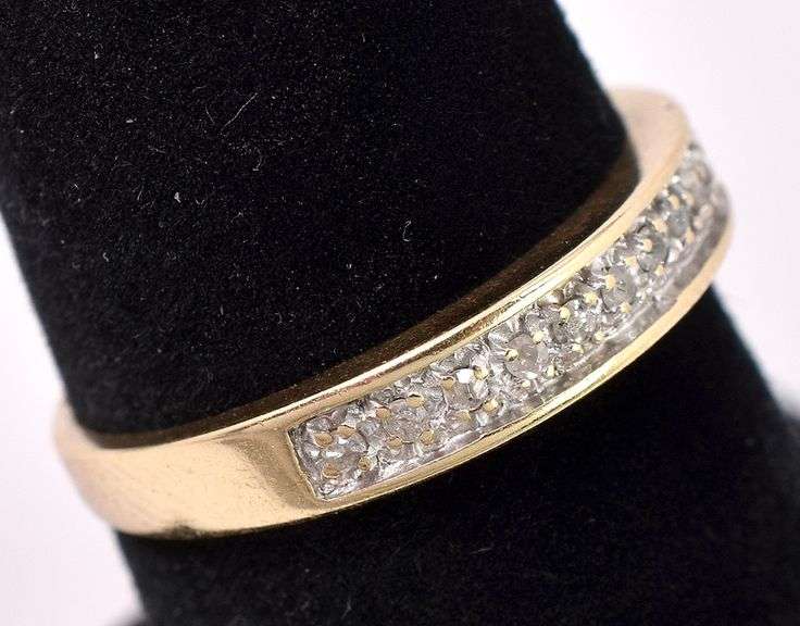 Classy Diamond Band Ring IN 14K Yellow Gold