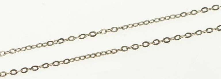 18K White Gold 1.0mm Cable Link Vintage Simple Chain Necklace
