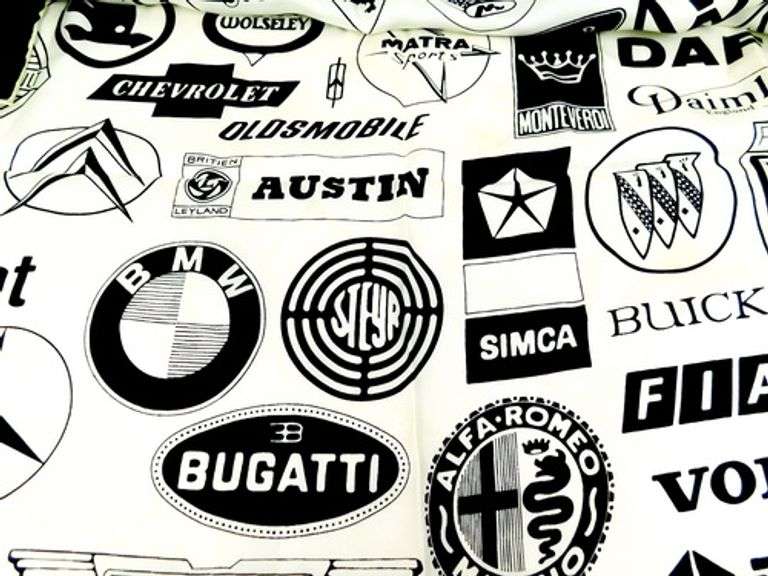 Rare Vintage Automobile Makers Silk Scarf