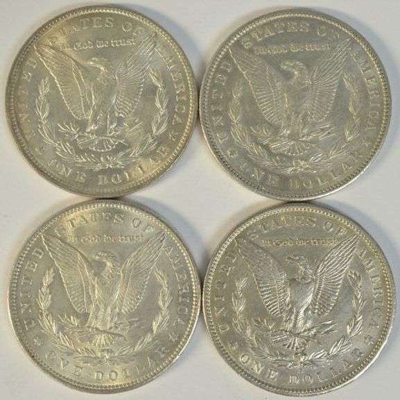 4 Flashy upper end Morgan Silver Dollars. All different