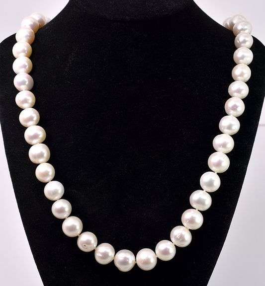 Fresh Water Pearl Necklace In Sterling Silver