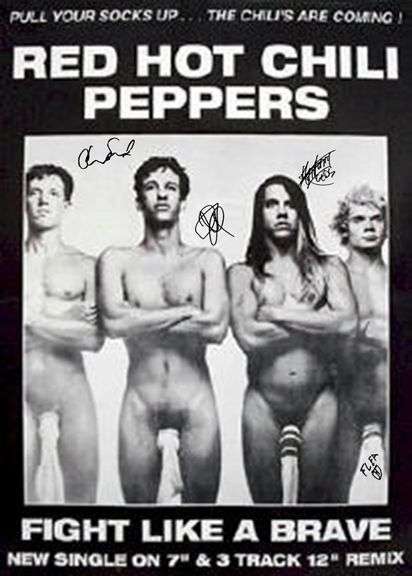 Red Hot Chili Peppers Autographed Facsimile Signed Poster 24"x36"