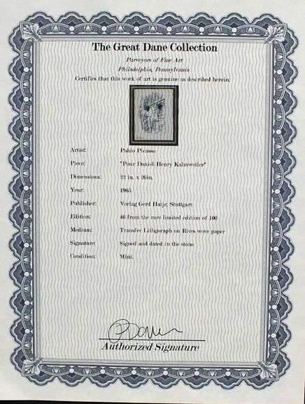 Picasso original lithograph from rare limited edition