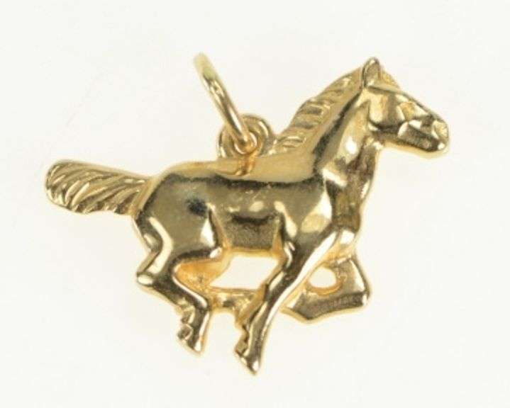 14K Yellow Gold James Avery Galloping Horse Mustang Charm/Pendant