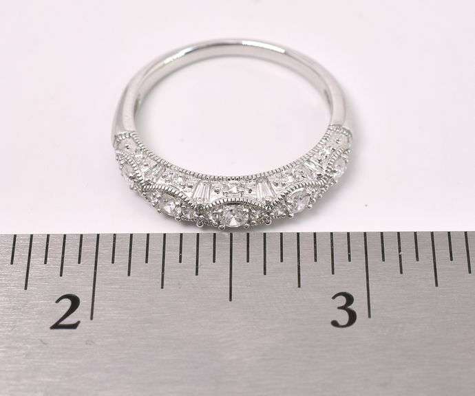 CZ Band Ring In Sterling Silver