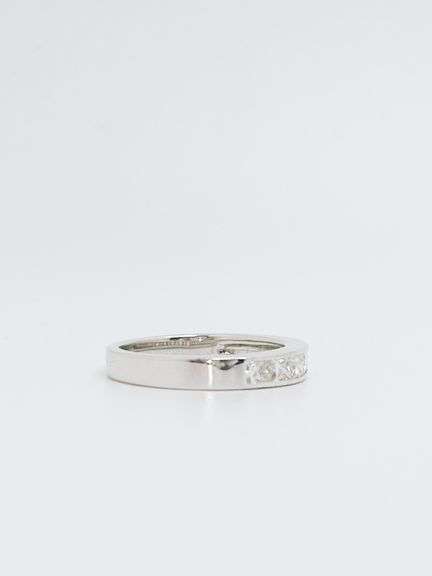14kt Solid White Gold & Diamond Band