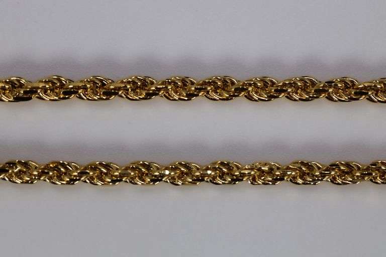 22k Yellow Gold Plated Sterling Silver Diamond-Cut Rope Chain 3.3mm Solid 925 Italy New Necklace 30"