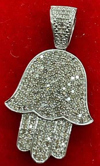 CERTIFIED BRAND NEW 14K WHITE GOLD AND DIAMOND PENDANT. 1.50 CARAT.