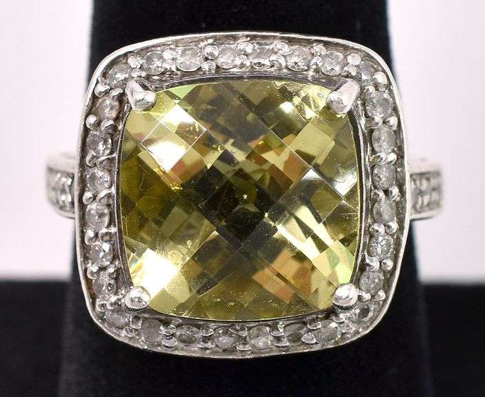 Citrine And CZ Ring In Sterling Silver