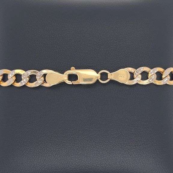 14K YELLOW GOLD CUBAN LINK CHAIN BRACELET