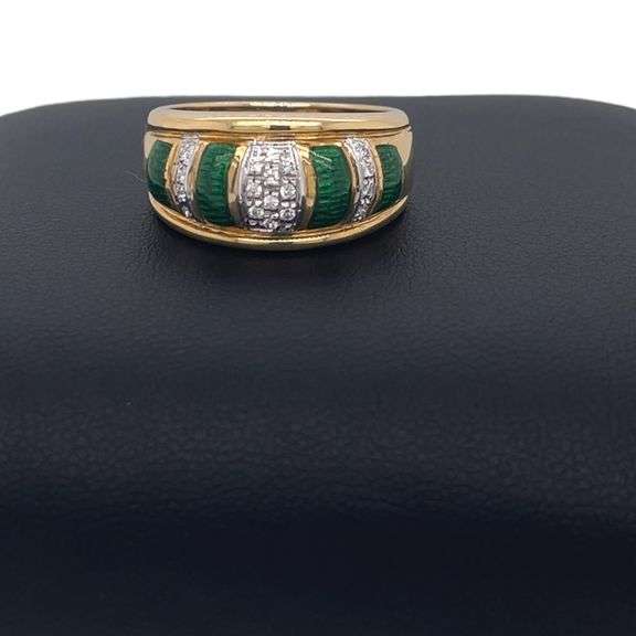 18K YELLOW GOLD VINTAGE RING WITH DIAMONDS