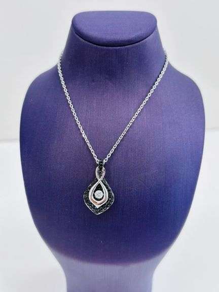 Solid sterling silver Infinity shape Dancing Stone pendant