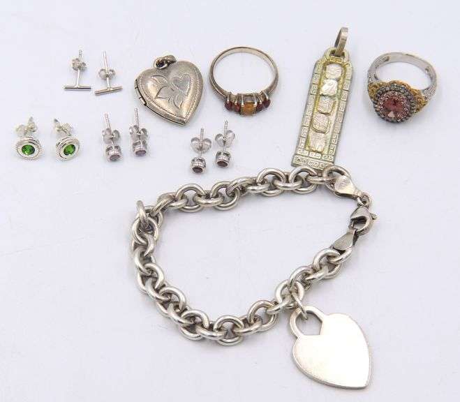 Group Lot of Vintage 925 Sterling Silver Jewelry
