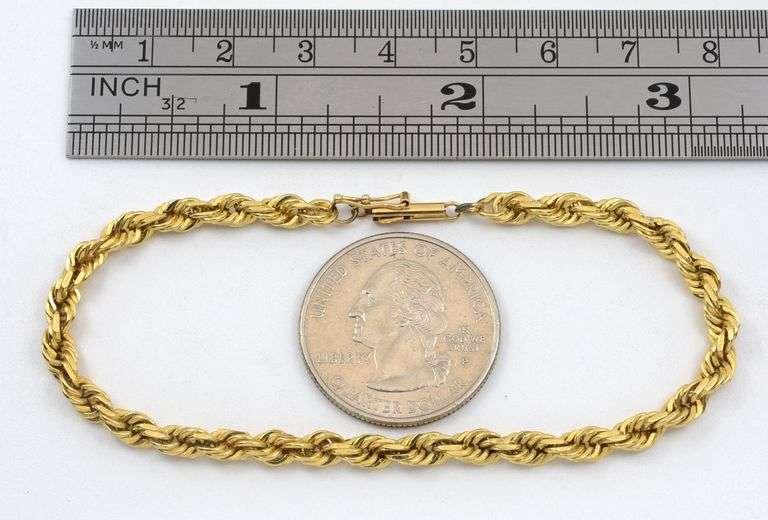 Classic 14k Solid Rope Bracelet