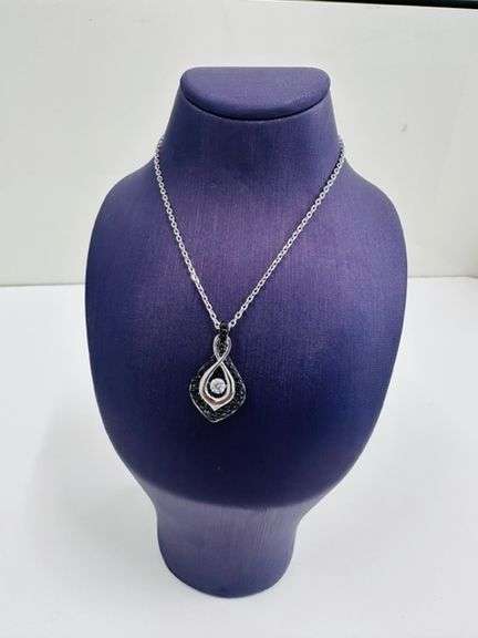 Solid sterling silver Infinity shape Dancing Stone pendant