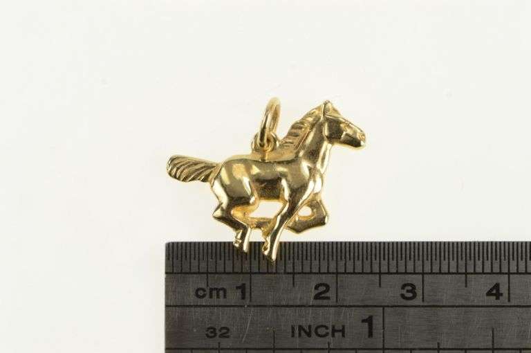 14K Yellow Gold James Avery Galloping Horse Mustang Charm/Pendant