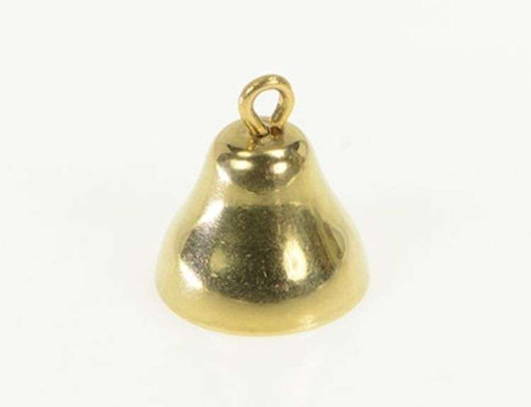 14K Yellow Gold Articulated 3D Wedding Bell Marriage Charm/Pendant